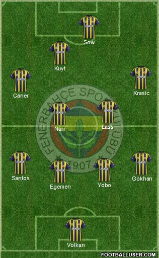 Fenerbahçe SK Formation 2012