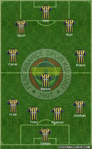 Fenerbahçe SK Formation 2012