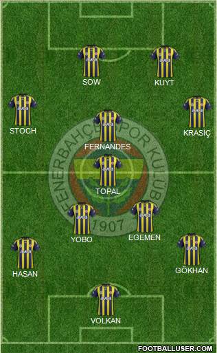 Fenerbahçe SK Formation 2012