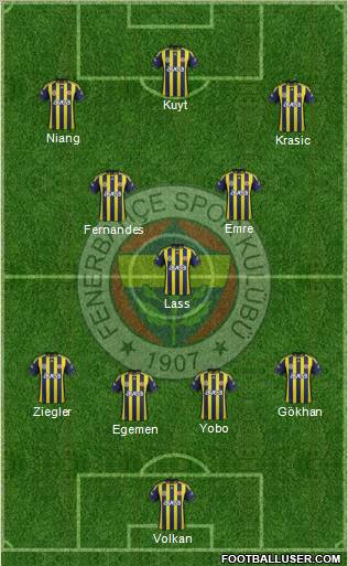 Fenerbahçe SK Formation 2012
