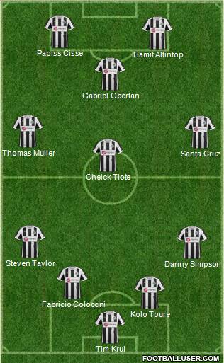 Newcastle United Formation 2012