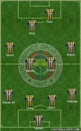 Fenerbahçe SK Formation 2012