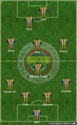 Fenerbahçe SK Formation 2012