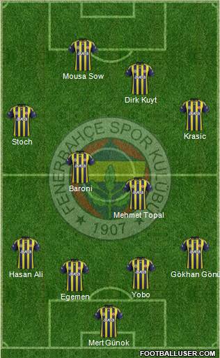 Fenerbahçe SK Formation 2012