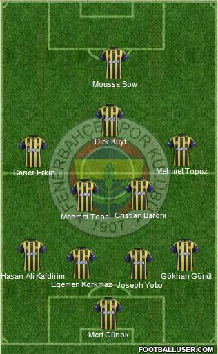 Fenerbahçe SK Formation 2012
