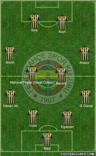 Fenerbahçe SK Formation 2012