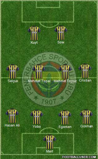 Fenerbahçe SK Formation 2012