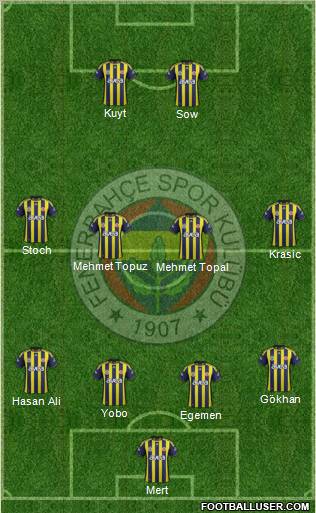 Fenerbahçe SK Formation 2012