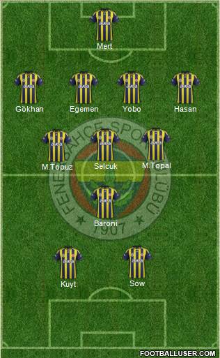 Fenerbahçe SK Formation 2012