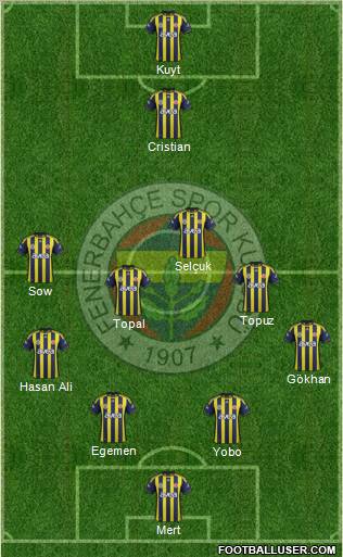 Fenerbahçe SK Formation 2012