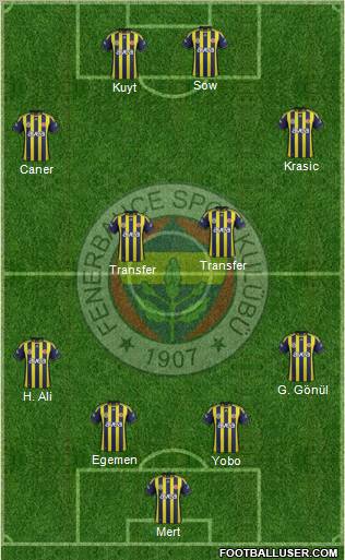 Fenerbahçe SK Formation 2012