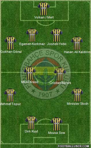 Fenerbahçe SK Formation 2012