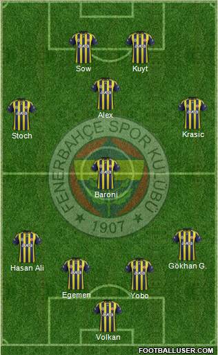 Fenerbahçe SK Formation 2012