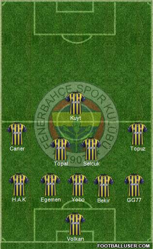 Fenerbahçe SK Formation 2012