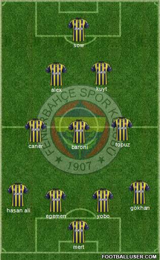 Fenerbahçe SK Formation 2012