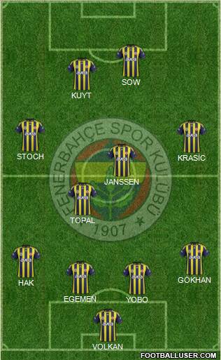Fenerbahçe SK Formation 2012