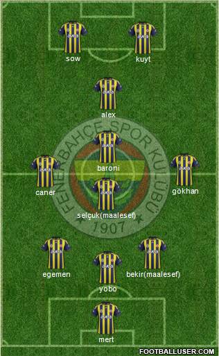 Fenerbahçe SK Formation 2012