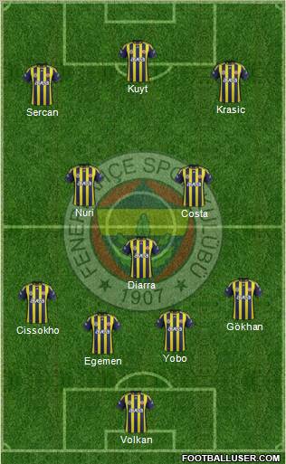Fenerbahçe SK Formation 2012