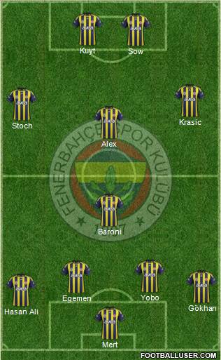 Fenerbahçe SK Formation 2012