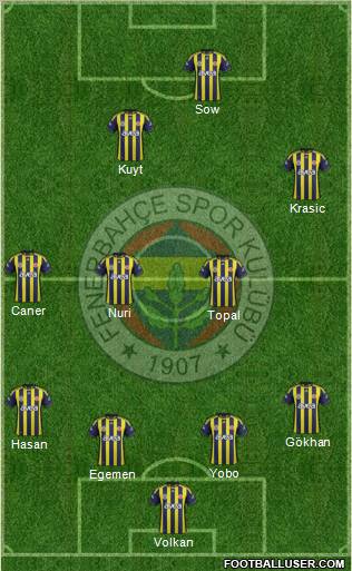 Fenerbahçe SK Formation 2012