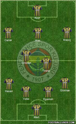 Fenerbahçe SK Formation 2012