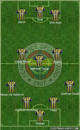 Fenerbahçe SK Formation 2012