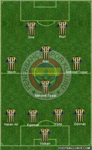 Fenerbahçe SK Formation 2012