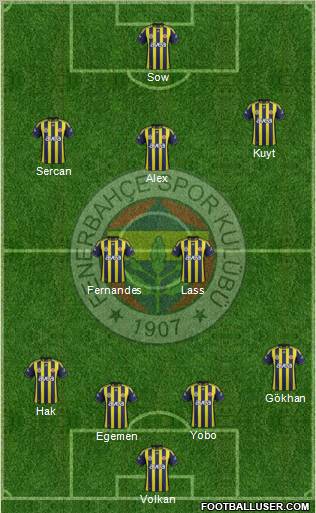 Fenerbahçe SK Formation 2012