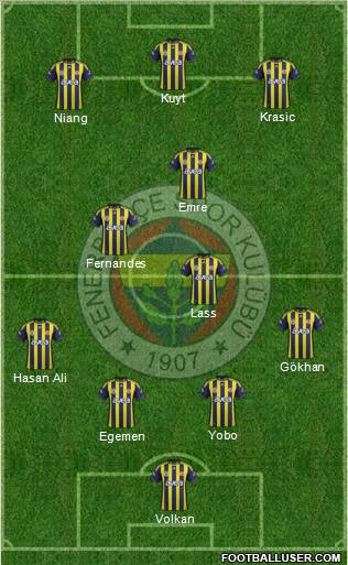 Fenerbahçe SK Formation 2012