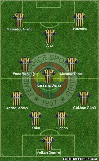 Fenerbahçe SK Formation 2012