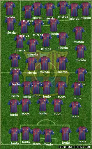 F.C. Barcelona Formation 2012
