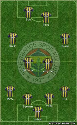 Fenerbahçe SK Formation 2012