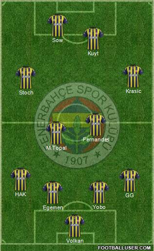 Fenerbahçe SK Formation 2012