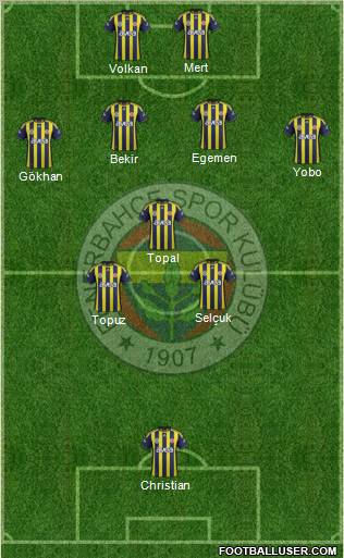 Fenerbahçe SK Formation 2012