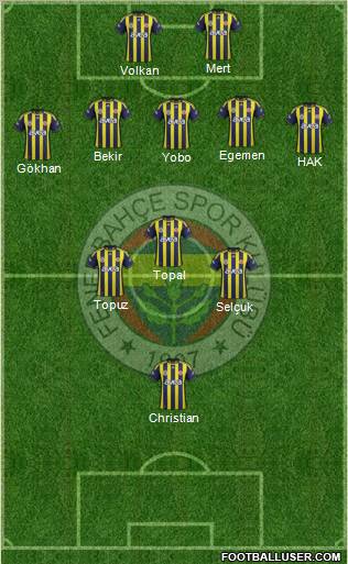 Fenerbahçe SK Formation 2012