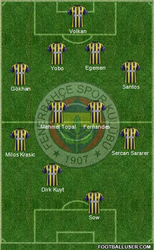 Fenerbahçe SK Formation 2012