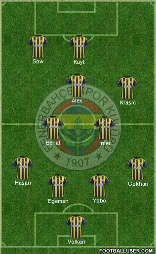 Fenerbahçe SK Formation 2012