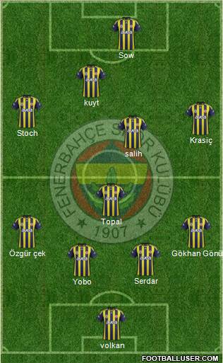 Fenerbahçe SK Formation 2012