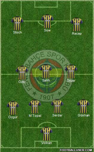 Fenerbahçe SK Formation 2012