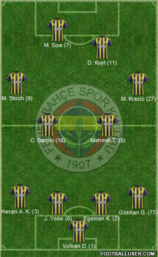 Fenerbahçe SK Formation 2012
