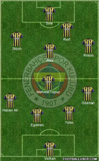 Fenerbahçe SK Formation 2012