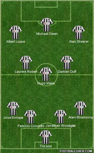 Newcastle United Formation 2012