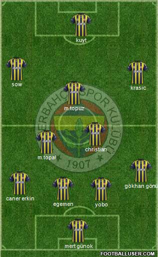Fenerbahçe SK Formation 2012