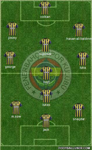 Fenerbahçe SK Formation 2012
