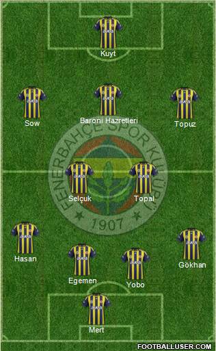 Fenerbahçe SK Formation 2012