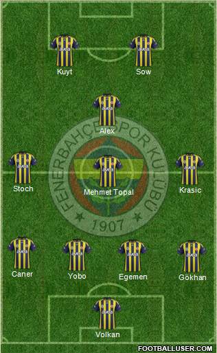 Fenerbahçe SK Formation 2012