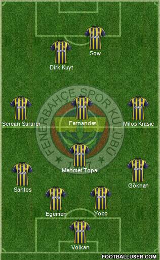 Fenerbahçe SK Formation 2012