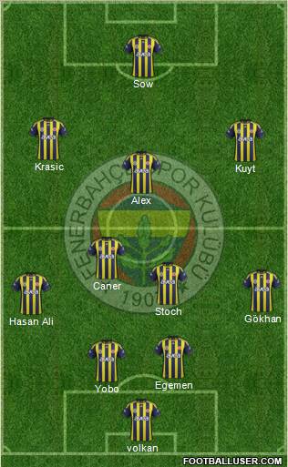 Fenerbahçe SK Formation 2012