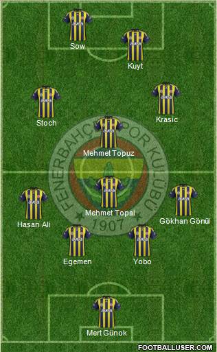 Fenerbahçe SK Formation 2012