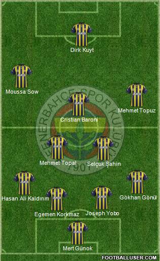 Fenerbahçe SK Formation 2012